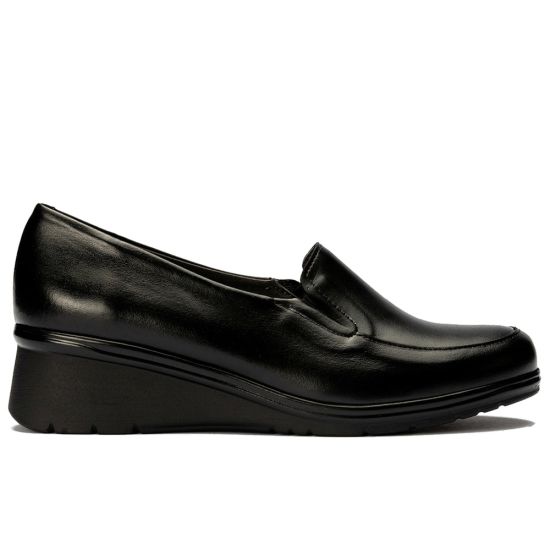 Pitillos - 106 - NEGRO - 106 - NEGRO - Mocasín Mujer Cuña Lisa Negro - 1