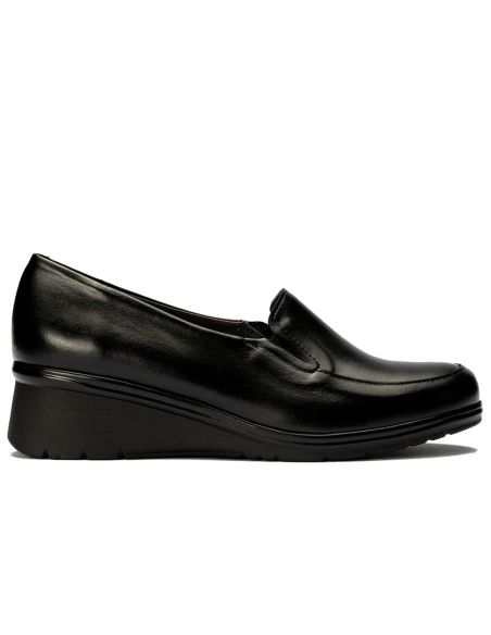 Pitillos - 106 - NEGRO - 106 - NEGRO - Mocasín Mujer Cuña Lisa Negro - 1