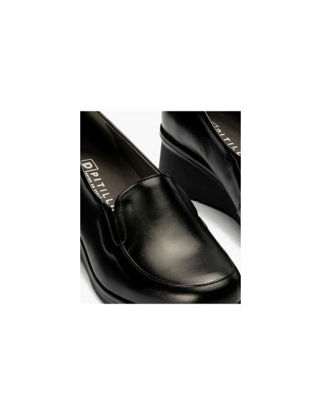 Pitillos - 106 - NEGRO - 106 - NEGRO - Mocasín Mujer Cuña Lisa Negro - 5