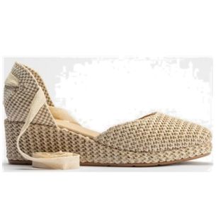 Pitillos - 10622 - NATURAL - 10622 - NATURAL - Valenciana con cuña y pala mujer con cintas en rafia BEIGE - 1