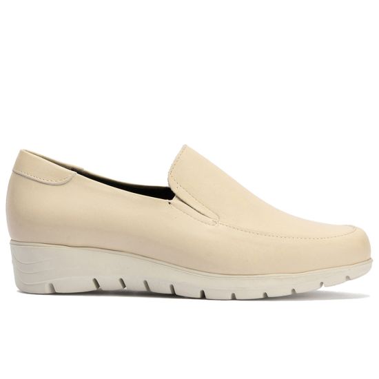 Pitillos - 107 - CREMA - 107 - CREMA - Mocasín Mujer Cuña Baja Beige - 1