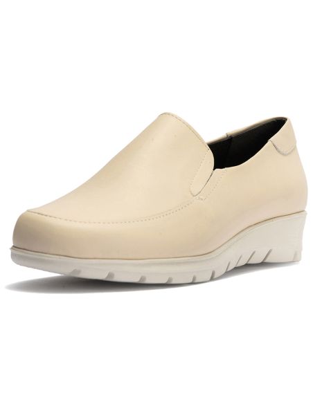 Pitillos - 107 - CREMA - 107 - CREMA - Mocasín Mujer Cuña Baja Beige - 2