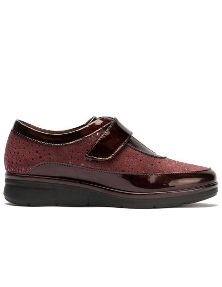 Pitillos - 10703 - BURDEOS - 10703 - BURDEOS - Deportivo Velcro en charol con lycra de mujer color burdeos - 1