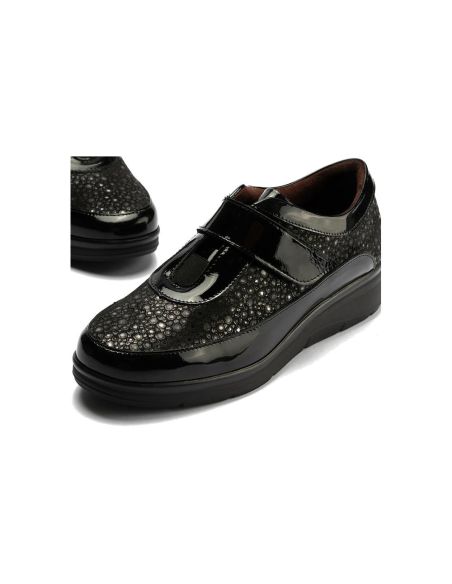 Pitillos - 10703 - NEGRO - 10703 - NEGRO - Deportivo Velcro en charol con lycra de mujer color negro - 4