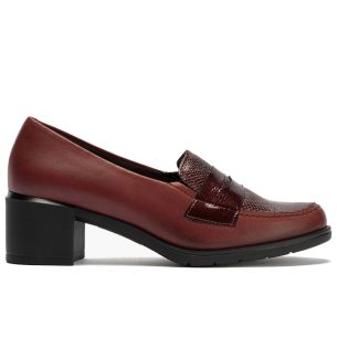 Pitillos - 10740 - BURDEOS - 10740 - BURDEOS - Mocasín con tacón de mujer color burdeos - 1