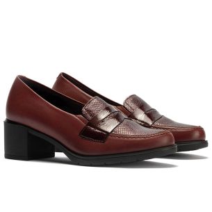 Pitillos - 10740 - BURDEOS - 10740 - BURDEOS - Mocasín con tacón de mujer color burdeos - 1 2