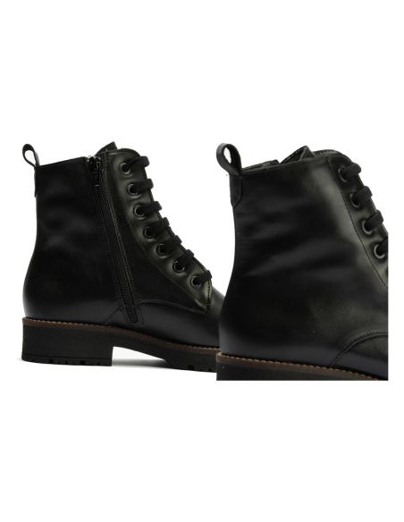 Pitillos - 10779 - NEGRO - 10779 - NEGRO - Botín Militar en Napa con cordones de mujer color negro - 4