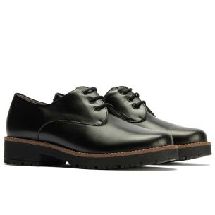 Pitillos - 10781 - NEGRO - 10781 - NEGRO - Blucher en Napa con cordones de mujer color negro - 1 2