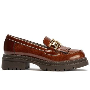 Pitillos - 10790 - CUERO - 10790 - CUERO - Mocasín con Flecos en Charol de mujer color cuero - 1