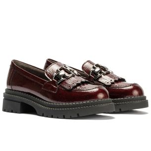 Pitillos - 10790 - BURDEOS - 10790 - BURDEOS - Mocasín con Flecos en Charol de mujer color burdeos - 1 2
