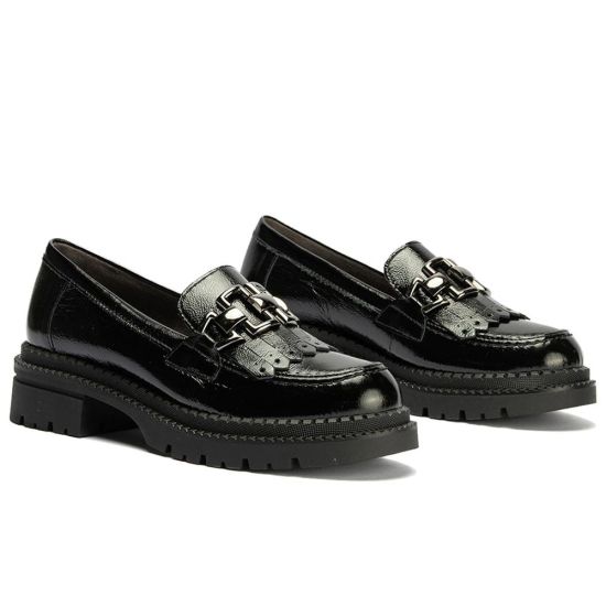 Pitillos - 10790 - NEGRO - 10790 - NEGRO - Mocasín con Flecos en Charol de mujer color negro - 2
