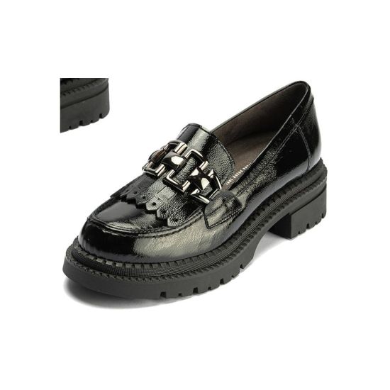 Pitillos - 10790 - NEGRO - 10790 - NEGRO - Mocasín con Flecos en Charol de mujer color negro - 4