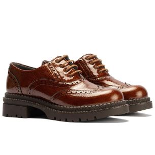 Pitillos - 10792 - CUERO - 10792 - CUERO - Ingles en Charol con cordones de mujer color cuero - 1 2