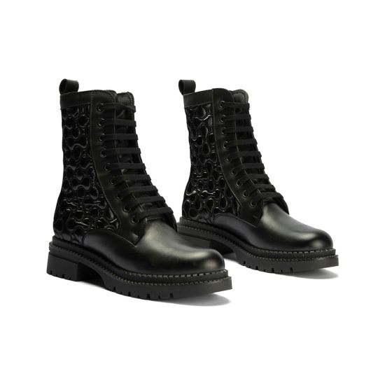 Pitillos - 10802 - NEGRO - 10802 - NEGRO - Botin Militar con Nylon con cremallera de mujer color negro - 2