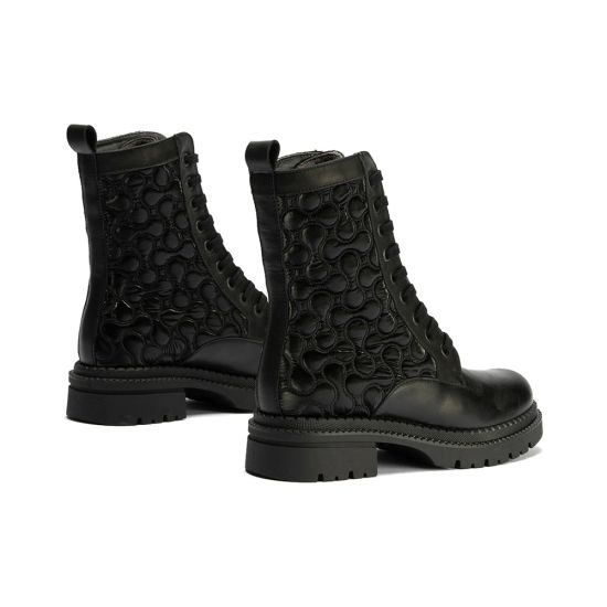 Pitillos - 10802 - NEGRO - 10802 - NEGRO - Botin Militar con Nylon con cremallera de mujer color negro - 3