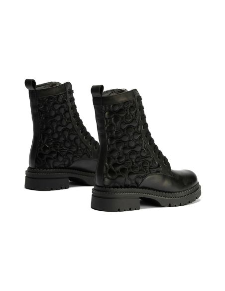 Pitillos - 10802 - NEGRO - 10802 - NEGRO - Botin Militar con Nylon con cremallera de mujer color negro - 3