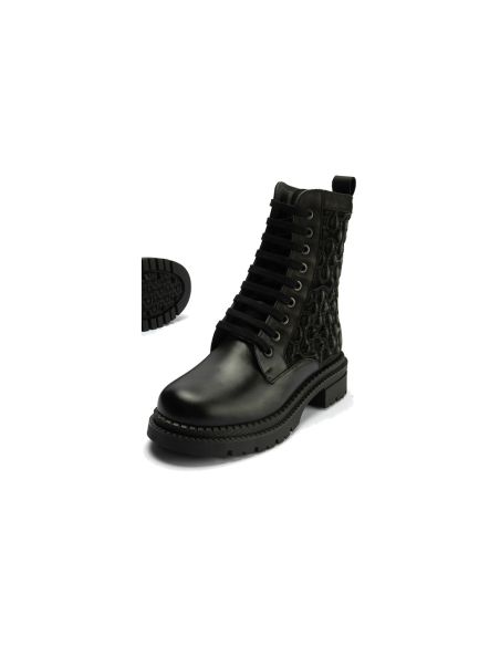 Pitillos - 10802 - NEGRO - 10802 - NEGRO - Botin Militar con Nylon con cremallera de mujer color negro - 5