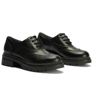 Pitillos - 10804 - NEGRO - 10804 - NEGRO - Ingles en Napa con cordones de mujer color negro - 1 2