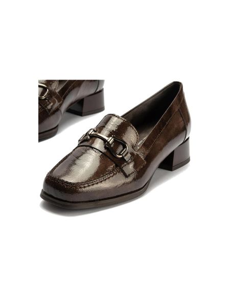 Pitillos - 10814 - MARRON - 10814 - MARRON - Mocasín en Charol con adorno de mujer color marron - 5