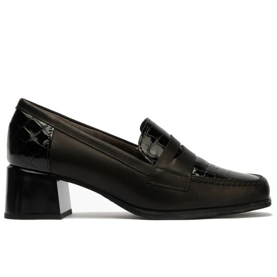 Pitillos - 10823 - NEGRO - 10823 - NEGRO - Mocasín con tacón medio de mujer color negro - 1