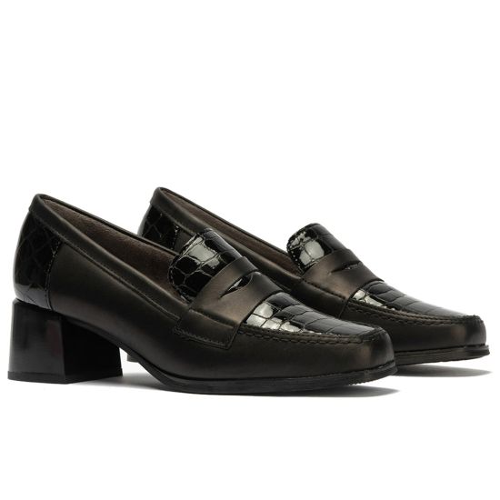 Pitillos - 10823 - NEGRO - 10823 - NEGRO - Mocasín con tacón medio de mujer color negro - 2