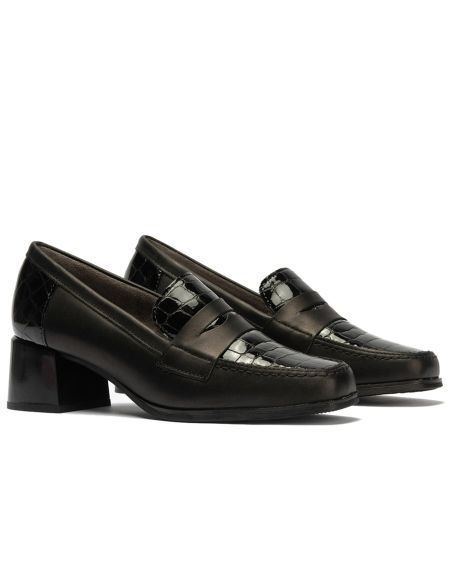 Pitillos - 10823 - NEGRO - 10823 - NEGRO - Mocasín con tacón medio de mujer color negro - 2