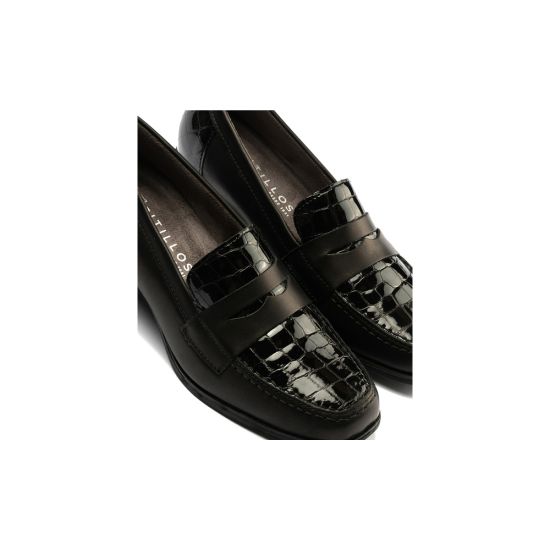 Pitillos - 10823 - NEGRO - 10823 - NEGRO - Mocasín con tacón medio de mujer color negro - 4