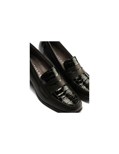 Pitillos - 10823 - NEGRO - 10823 - NEGRO - Mocasín con tacón medio de mujer color negro - 4