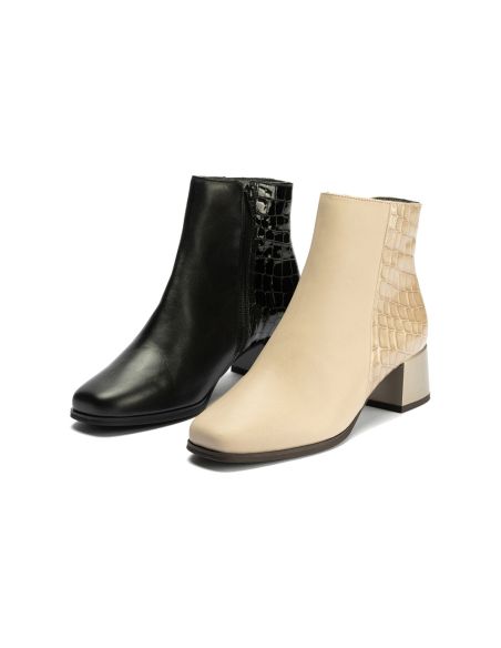Pitillos - 10824 - NEGRO - 10824 - NEGRO - Botin en napa con coco charol de mujer color negro - 6