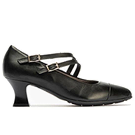Pitillos - 10857 - NEGRO - 10857 - NEGRO - Mercedes 2 Correas en Napa de mujer color negro - 1