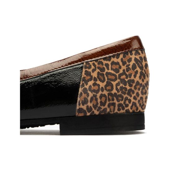 Pitillos - 10870 - NEGRO - 10870 - NEGRO - Mocasín Combinado en charol con leopardo de mujer color negro - 5