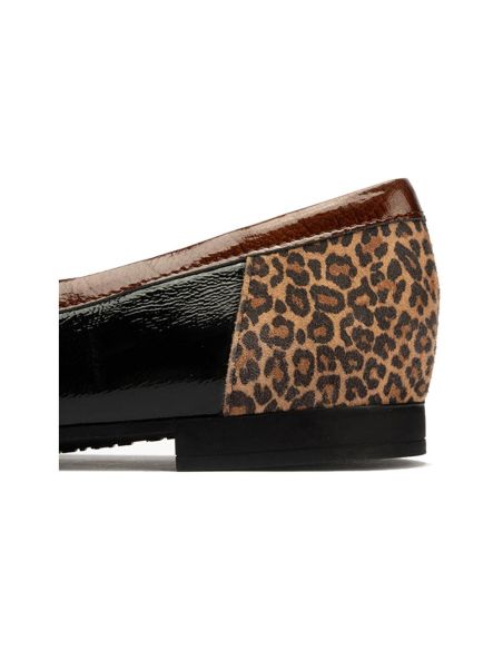 Pitillos - 10870 - NEGRO - 10870 - NEGRO - Mocasín Combinado en charol con leopardo de mujer color negro - 5