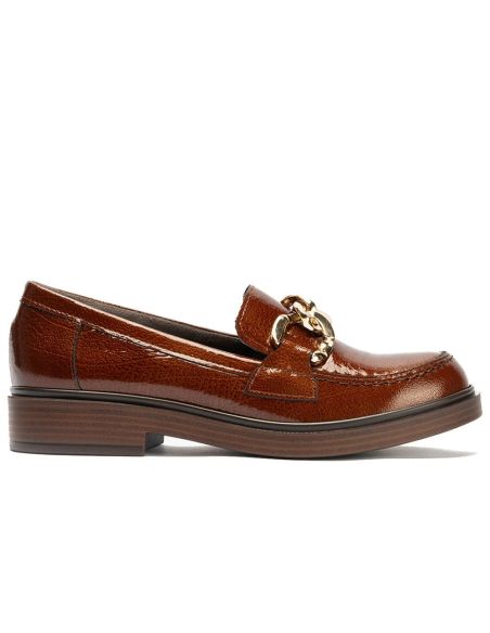 Pitillos - 10890 - CUERO - 10890 - CUERO - Mocasín en Charol con adorno de mujer color cuero - 1