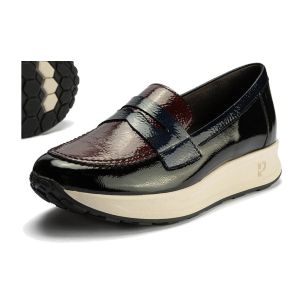 Pitillos - 10901 - NEGR-BURD - 10901 - NEGR-BURD - Mocasín Tricolor en Charol de mujer color negro/burdeos - 1 2
