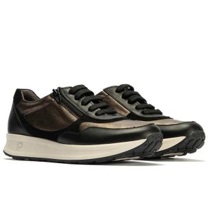 Pitillos - 10903 - NEGRO - 10903 - NEGRO - Deportivo de Cremallera Combinado con Ante de mujer color negro - 1 2