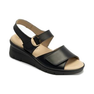 Pitillos - 11011 - NEGRO - 11011 - NEGRO - Sandalia con cuña con velcros en piel napa Negro - 1