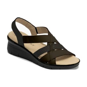 Pitillos - 11014 - NEGRO - 11014 - NEGRO - Sandalia cruzada con cuña en piel napa y piel fantasía Negro - 1