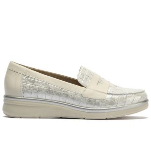 Pitillos - 11020 - PLATA - 11020 - PLATA - Mocasín plano con antifaz en piel napa fantasía y piel napa Plata - 1