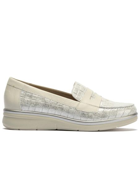 Pitillos - 11020 - PLATA - 11020 - PLATA - Mocasín plano con antifaz en piel napa fantasía y piel napa Plata - 1