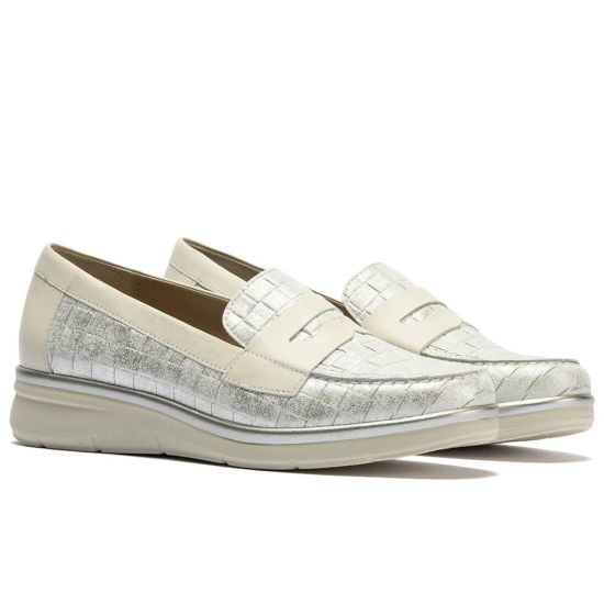 Pitillos - 11020 - PLATA - 11020 - PLATA - Mocasín plano con antifaz en piel napa fantasía y piel napa Plata - 3