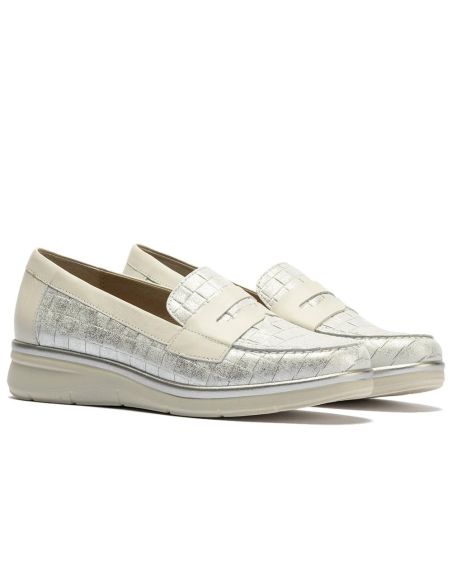 Pitillos - 11020 - PLATA - 11020 - PLATA - Mocasín plano con antifaz en piel napa fantasía y piel napa Plata - 3