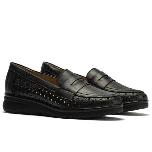 Pitillos - 11021 - NEGRO - 11021 - NEGRO - Mocasín plano con antifaz en piel napa fantasía y piel napa con acabados metalizados 2