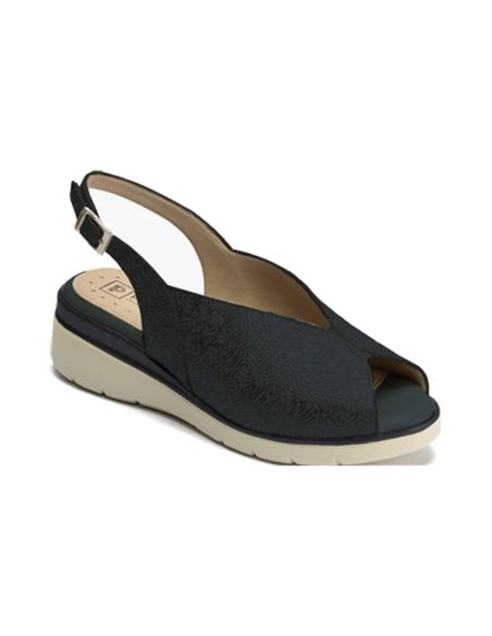 Pitillos - 11044 - NEGRO - 11044 - NEGRO - Sandalia cuña con texturas metálicas Negro - 1
