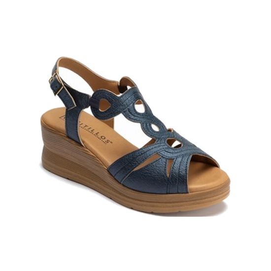 Pitillos - 11050 - MARINO - 11050 - MARINO - Sandalia con plataforma en laminado brillante Marino - 1