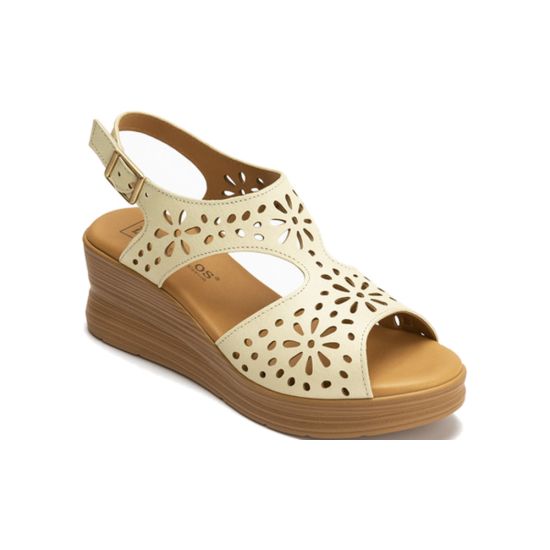 Pitillos - 11051 - CREMA - 11051 - CREMA - Sandalia con plataforma en piel napa Crema - 1