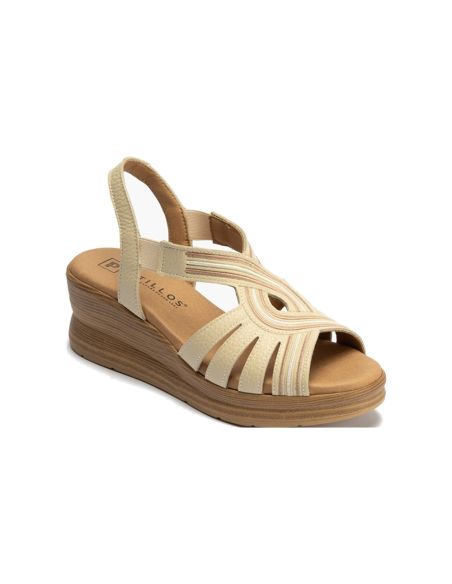 Pitillos - 11053 - CREMA - 11053 - CREMA - Sandalia con plataforma en piel napa Crema - 1