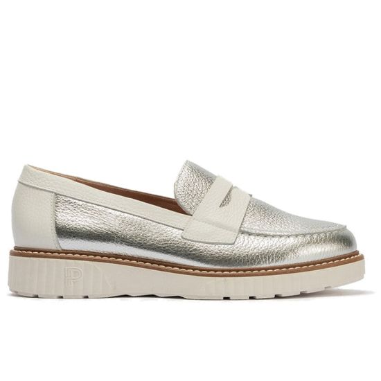 Pitillos - 11082 - PLATA - 11082 - PLATA - Zapato mocasín con antifaz en piel napa bombeada Plata - 1