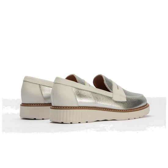 Pitillos - 11082 - PLATA - 11082 - PLATA - Zapato mocasín con antifaz en piel napa bombeada Plata - 4