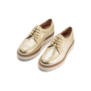 Pitillos - 11083 - ORO - 11083 - ORO - Zapato blucher con cordones y reflejos brillantes Oro - 1 2