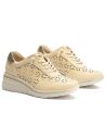 Pitillos - 11111 - CREMA - 11111 - CREMA - Deportivo con cuña y cordones elásticos en piel napa Crema - 2